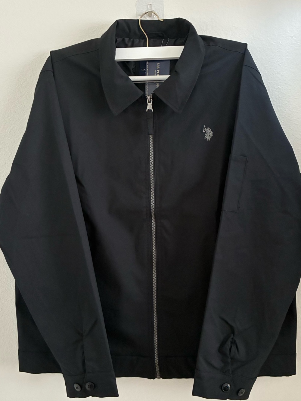 U.S. Polo Assn. Men’s Collared Zip Jacket Size XL Black New With Tags